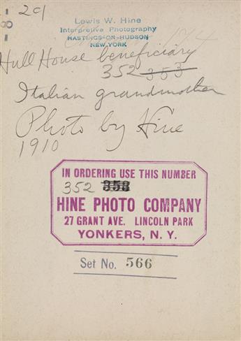 LEWIS W. HINE (1874-1940) Hull house beneficiary, Italian Grandmother.